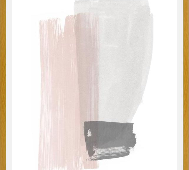 Cuadro Brushstrokes in gray and pink I