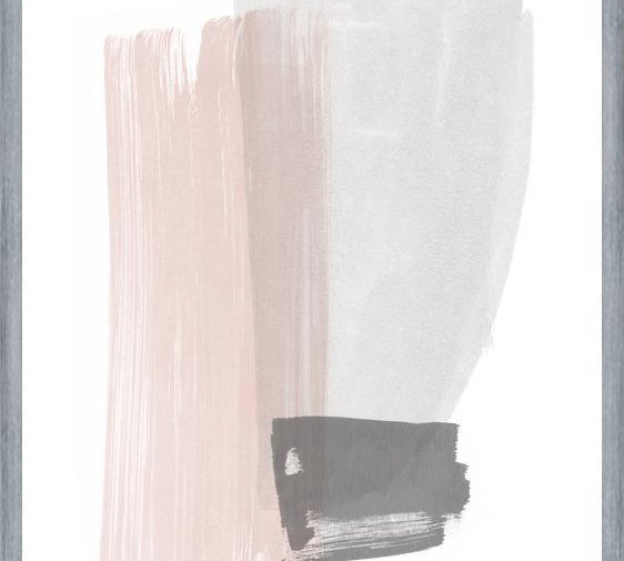 Cuadro Brushstrokes in gray and pink I