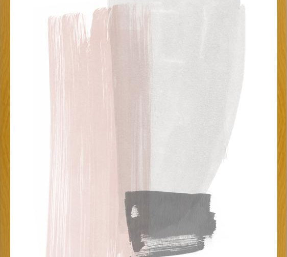 Cuadro Brushstrokes in gray and pink I