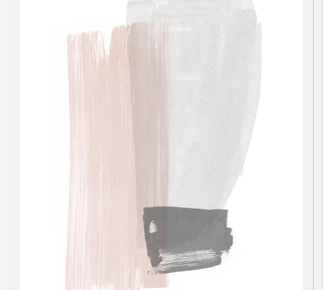 Cuadro Brushstrokes in gray and pink I