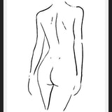 Cuadro Female body sketch 2 - Black and white