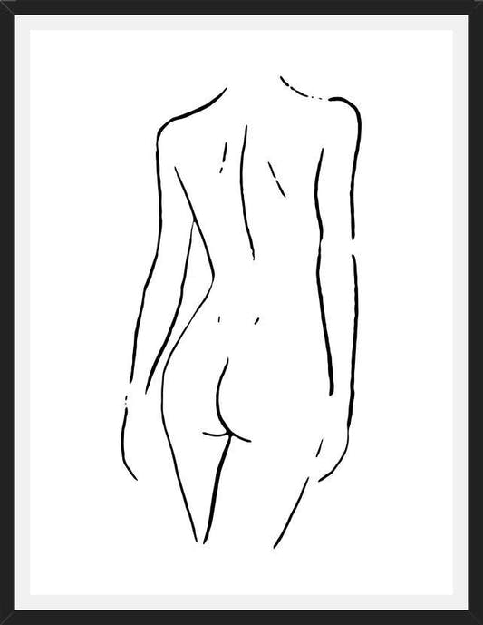 Cuadro Female body sketch 2 - Black and white
