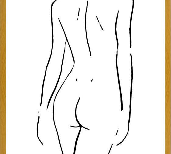 Cuadro Female body sketch 2 - Black and white