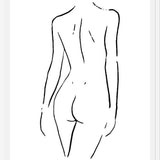 Cuadro Female body sketch 2 - Black and white