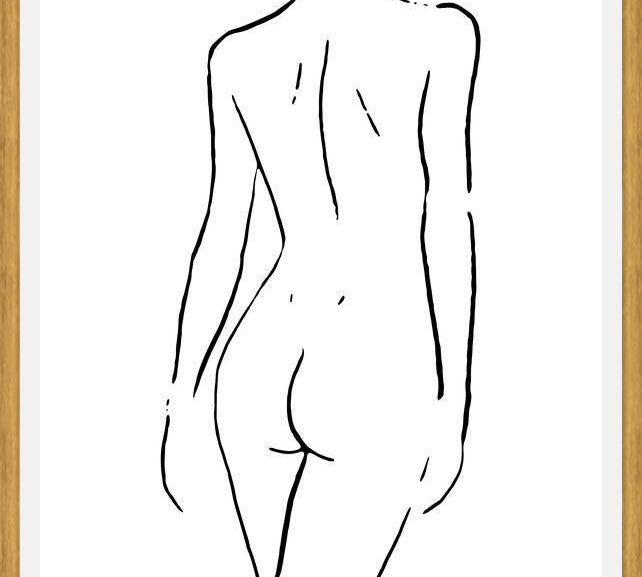 Cuadro Female body sketch 2 - Black and white