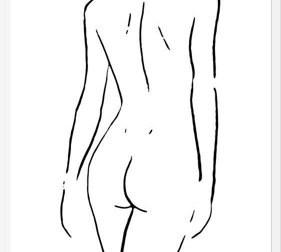 Cuadro Female body sketch 2 - Black and white