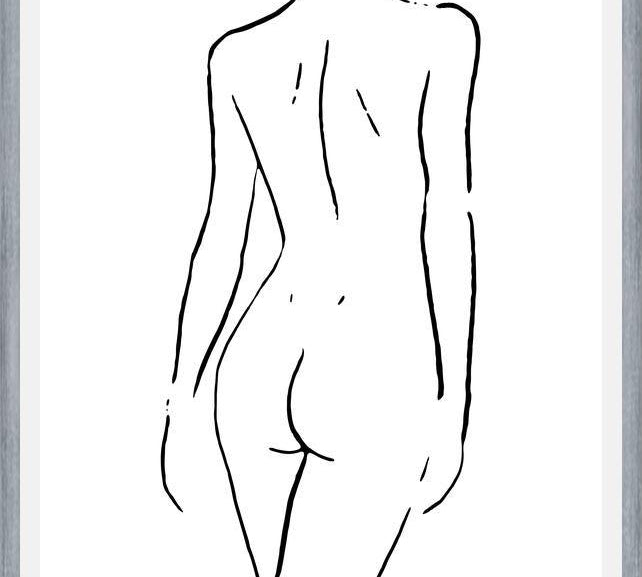 Cuadro Female body sketch 2 - Black and white