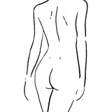 Canvas Female body sketch 2 - Black and white