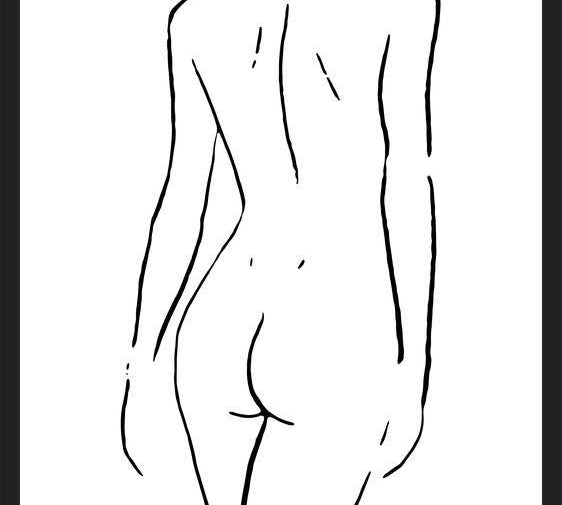 Cuadro Female body sketch 2 - Black and white