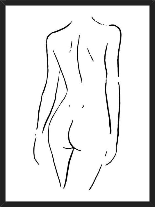 Cuadro Female body sketch 2 - Black and white
