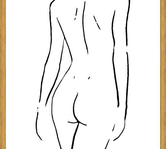 Cuadro Female body sketch 2 - Black and white