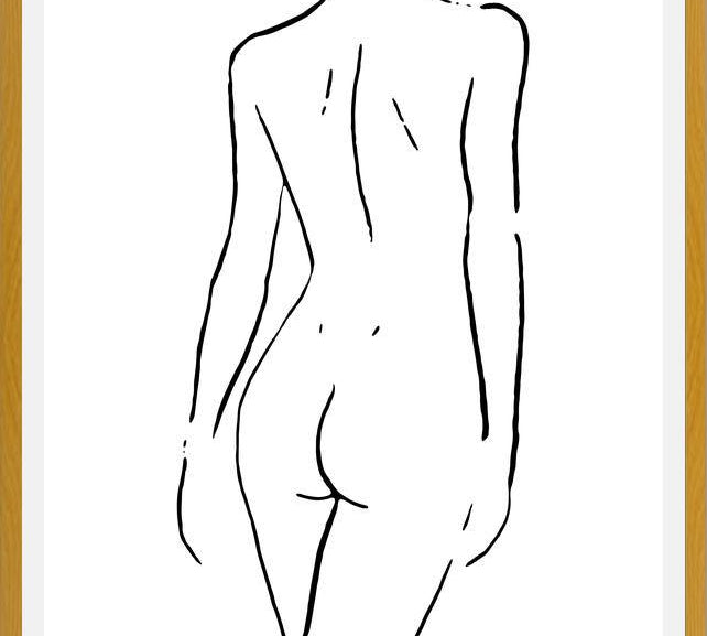 Cuadro Female body sketch 2 - Black and white