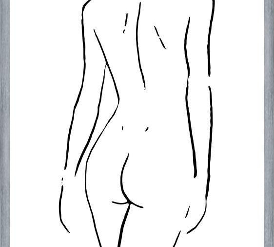 Cuadro Female body sketch 2 - Black and white