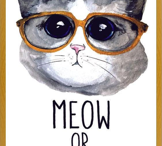 Cuadro Gatito con lentes