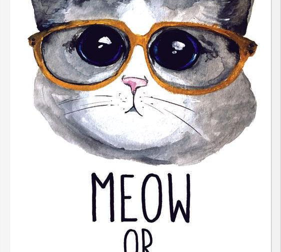 Cuadro Gatito con lentes