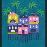 Cuadro Casas Tropicales Rosa