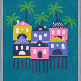 Cuadro Casas Tropicales Rosa