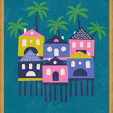 Cuadro Casas Tropicales Rosa