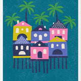 Cuadro Casas Tropicales Rosa