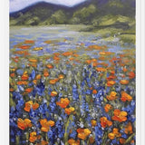 Cuadro Flores de amapolas naranjas con lupines
