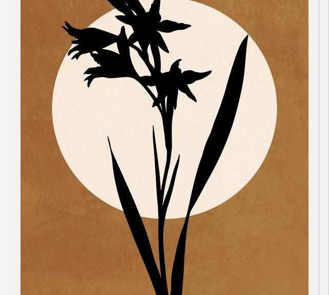 Cuadro FLOWER AND MOON