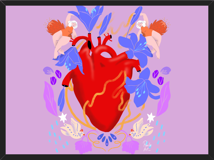 Cuadro Corazón Florido