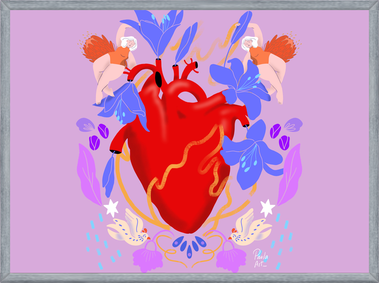 Cuadro Corazón Florido