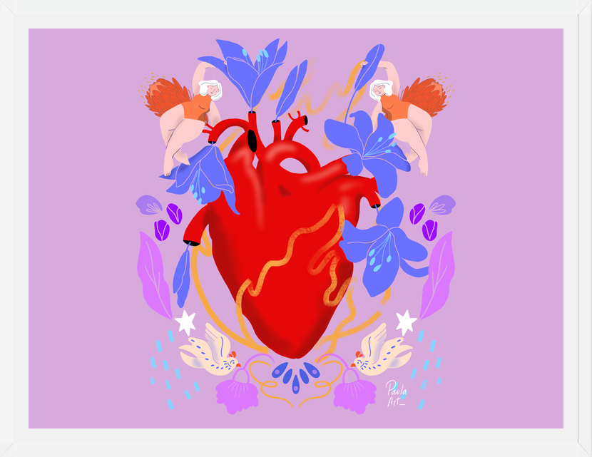 Cuadro Corazón Florido