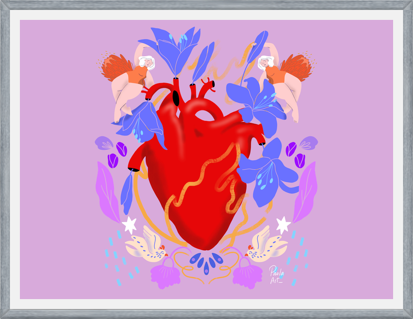 Cuadro Corazón Florido