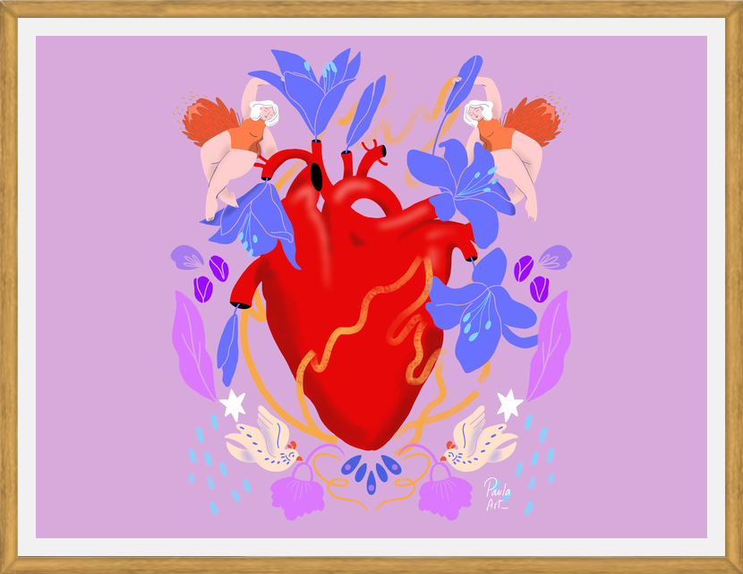 Cuadro Corazón Florido