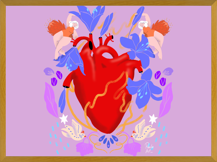 Cuadro Corazón Florido