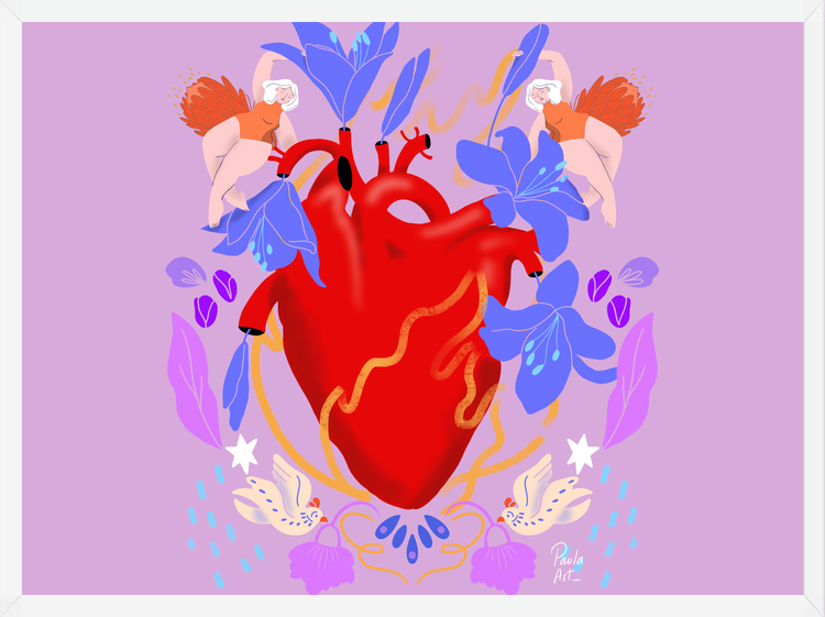 Cuadro Corazón Florido