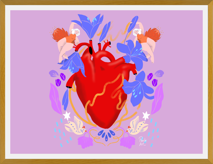Cuadro Corazón Florido