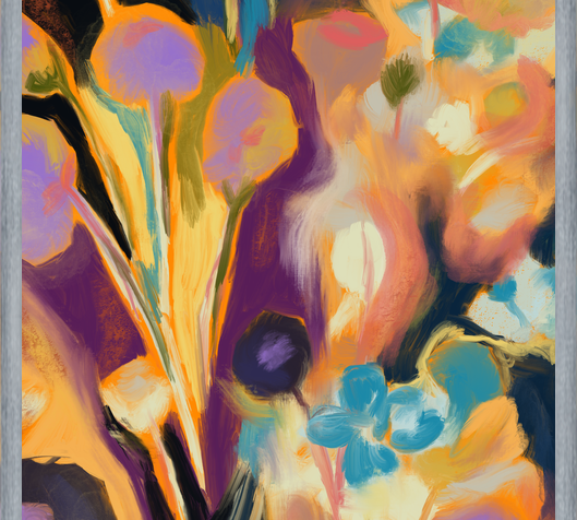 Cuadro Arte floral abstracto oleo digital