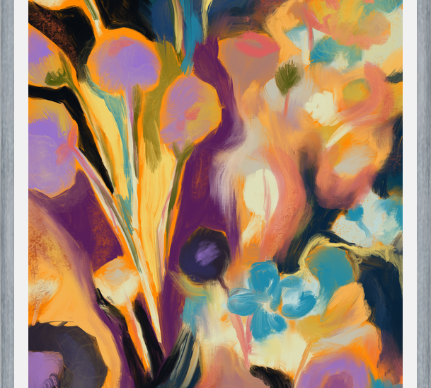 Cuadro Arte floral abstracto oleo digital