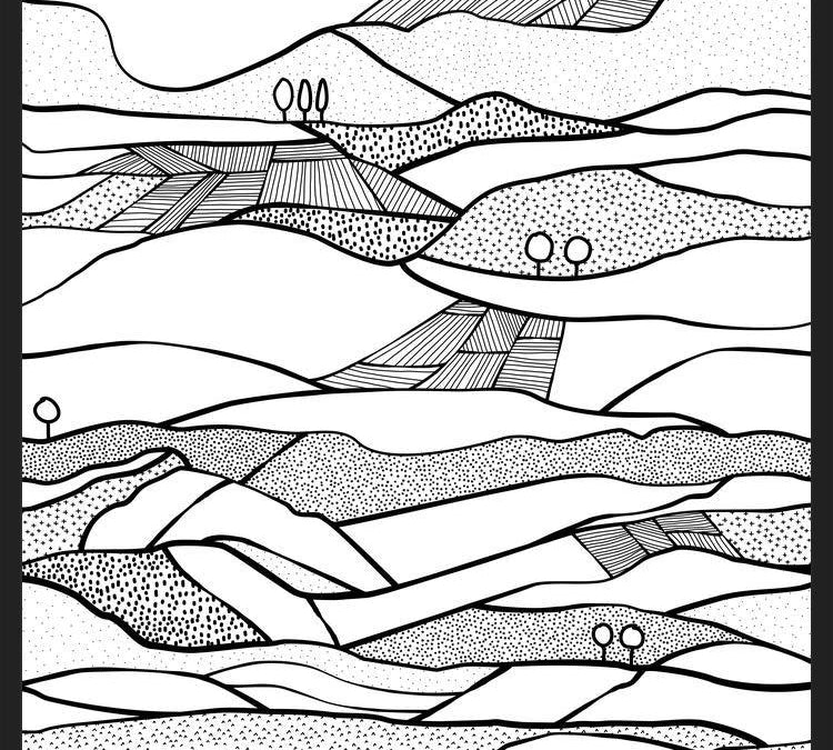 Cuadro Monegros, Paisaje en blanco y negro