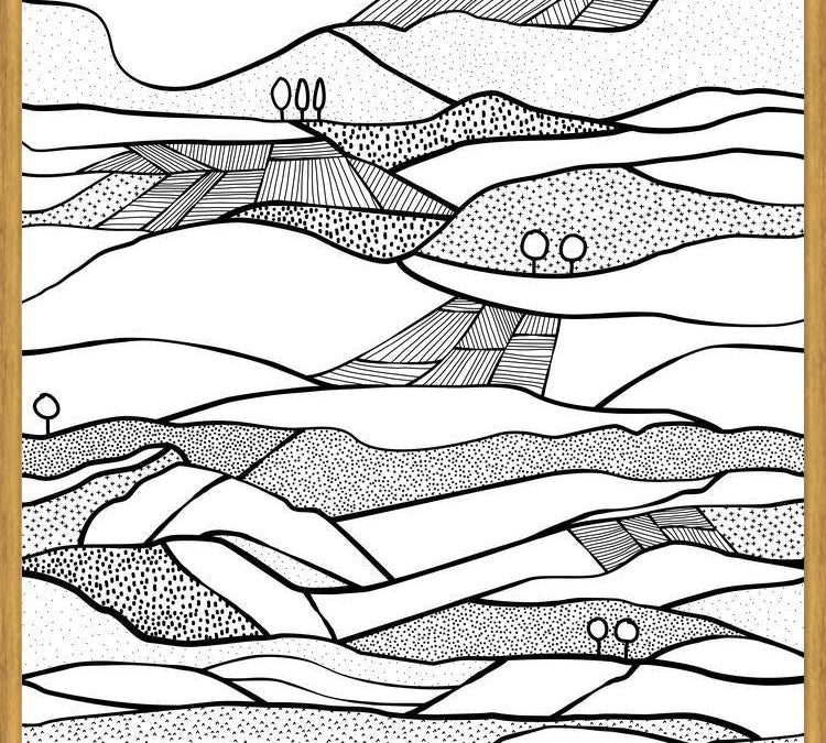 Cuadro Monegros, Paisaje en blanco y negro