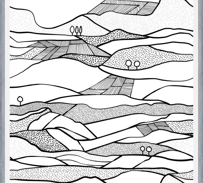 Cuadro Monegros, Paisaje en blanco y negro
