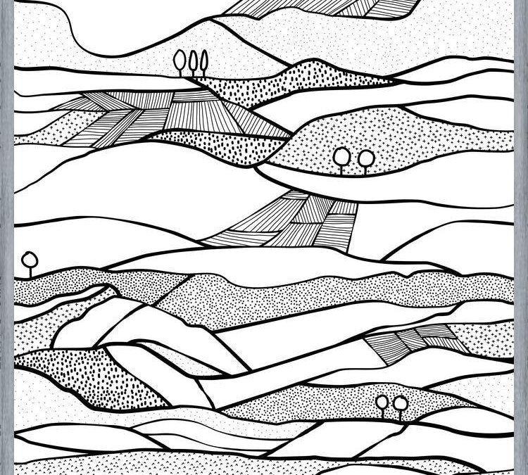 Cuadro Monegros, Paisaje en blanco y negro