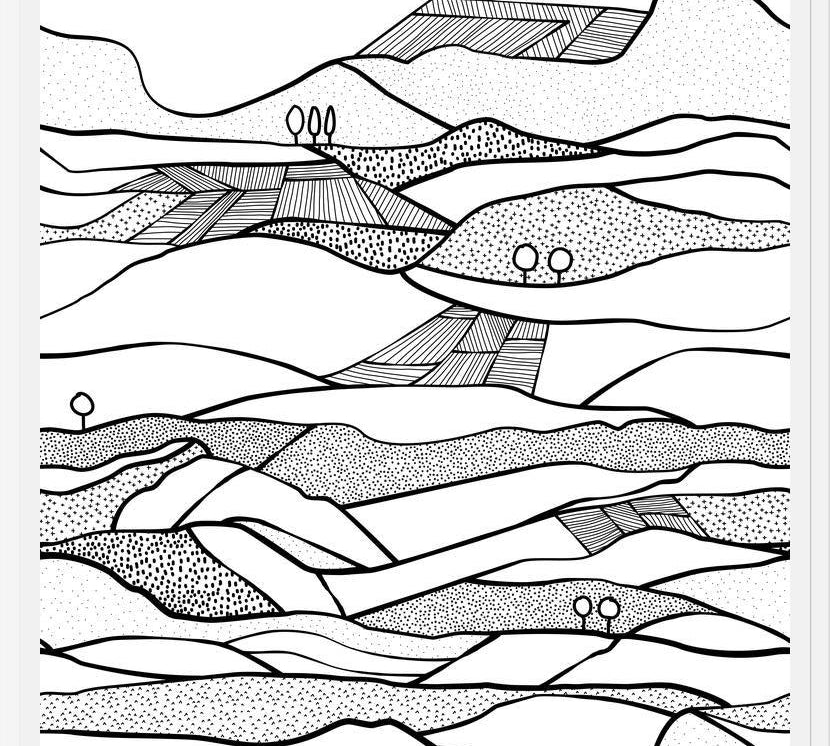 Cuadro Monegros, Paisaje en blanco y negro