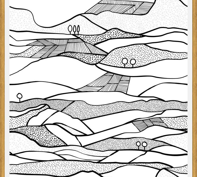 Cuadro Monegros, Paisaje en blanco y negro