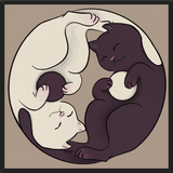 Cuadro Gatos Ying Yang