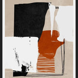Cuadro Abstracto Naranja Blanco y Negro II