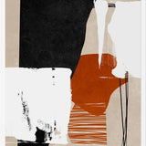Cuadro Abstracto Naranja Blanco y Negro II