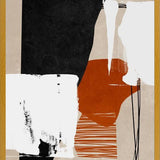 Cuadro Abstracto Naranja Blanco y Negro II