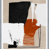 Cuadro Abstracto Naranja Blanco y Negro II