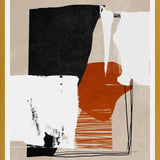 Cuadro Abstracto Naranja Blanco y Negro II