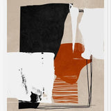 Cuadro Abstracto Naranja Blanco y Negro II