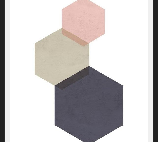 Cuadro 3 hexagons - pink