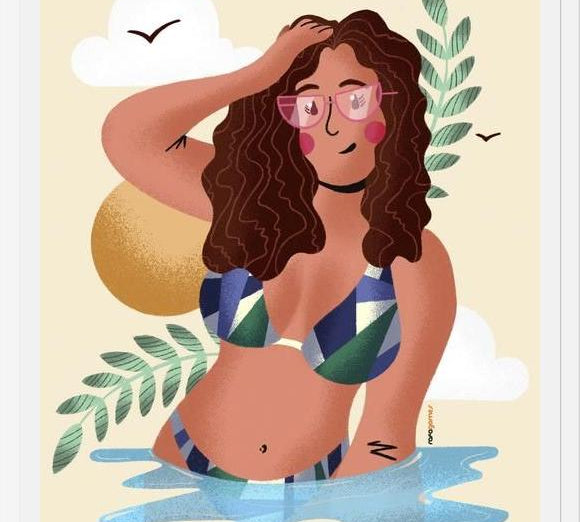Cuadro Mujer en la Playa 3